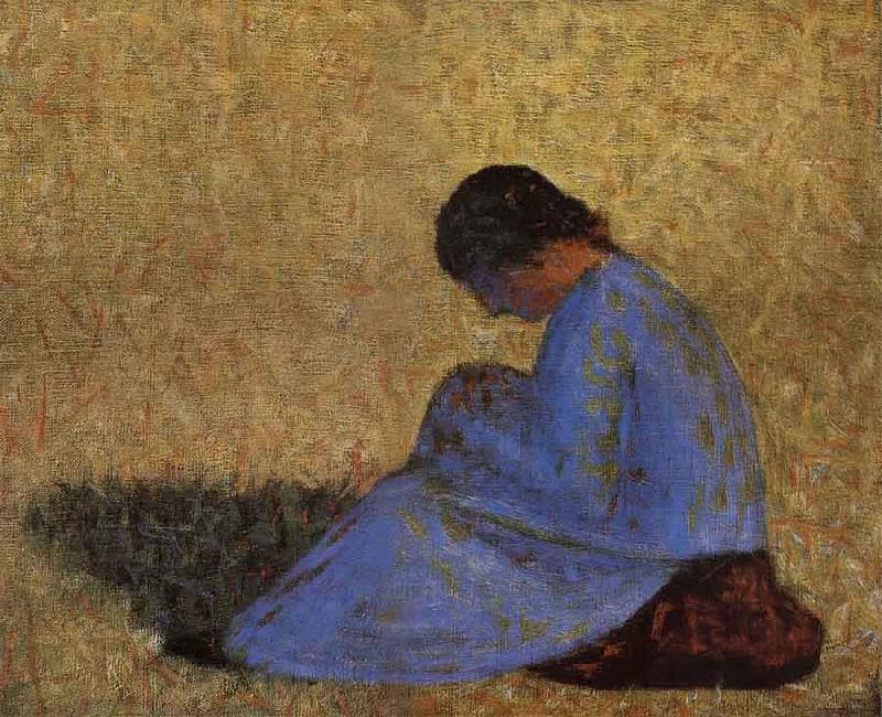 Georges Seurat The Countrywoman sat on the Lawn China oil painting art